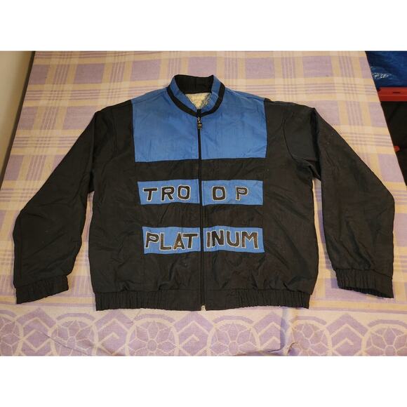 VTG World Of Troop Platinum 90s Jacket Full Zip Size XL Windbreaker 80s Y2k Rare - Picture 1 of 16